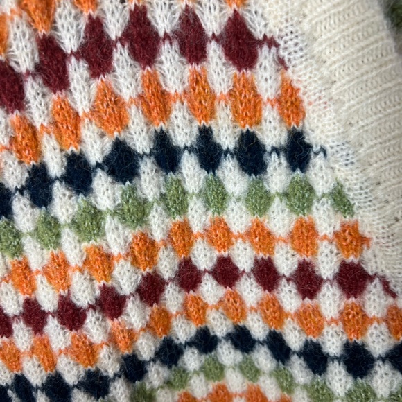 Boho Multicolor Geometric Cardigan Button-Front Cozy Knit Free People–Inspired 2 - Picture 5 of 9